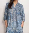 Johnny Was Zeeland Blouse In Denim Print In Blue