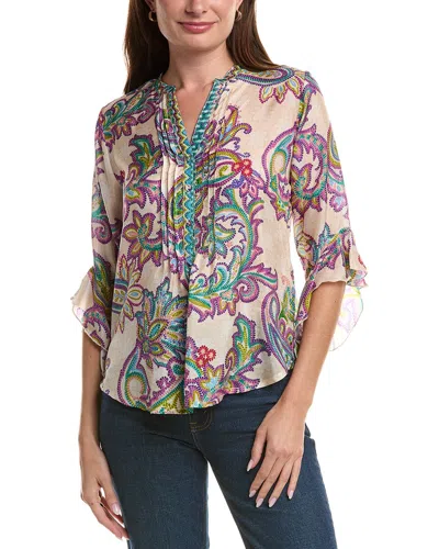 Johnny Was Zellah Silk Blouse In White