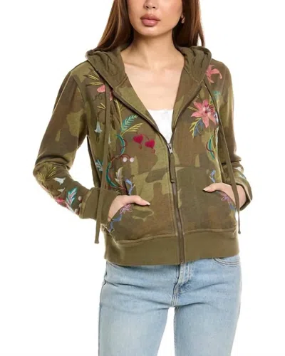 Johnny Was Zip Up Hoodie Amarylla In Sycamore Camo In Green