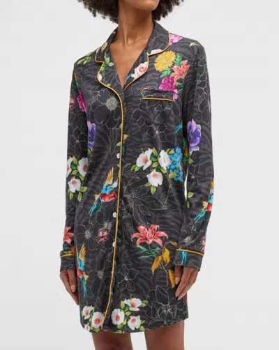 Johnny Was Zippy Long Sleeve Shirt In Multi In Black