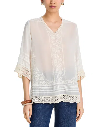 Johnny Was Zyanya Embroidered Tunic In White