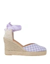 Johnny's Shoes Woman Espadrilles Lilac Size 8 Textile Fibers In Purple