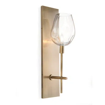 John-richard 1 - Light Brass Wallchiere In Brass;clear,transparent Glass