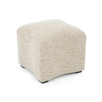 John-richard 20.5" Wide Square Geometric Cube Ottoman In Beige,cream