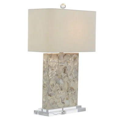 John-richard 29" Creamy White/gray Table Lamp In Creamy White,gray