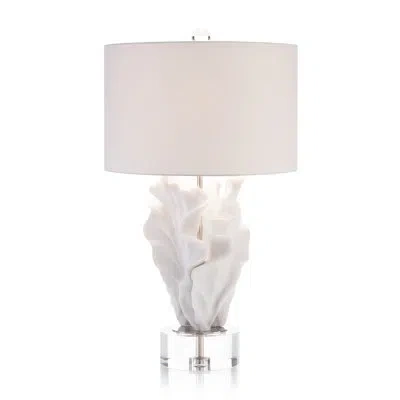 John-richard 33" White/clear Table Lamp In White,clear