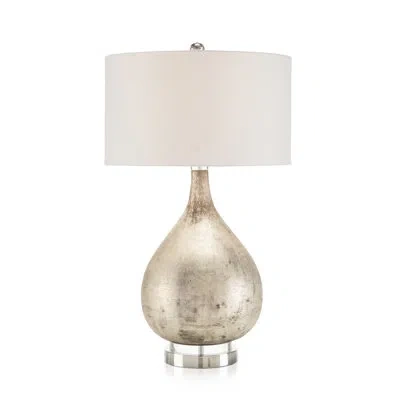 John-richard 34.5" Silver/nickel/clear Table Lamp In Silver,nickel,clear