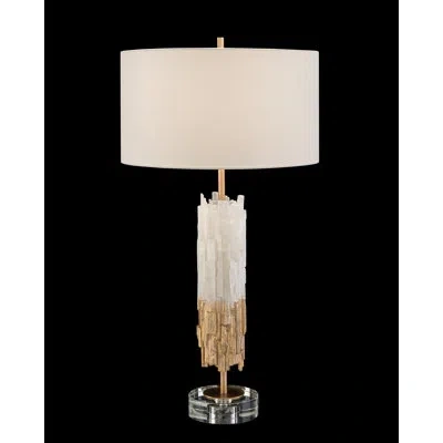 John-richard 35" White/gold Table Lamp In White,gold