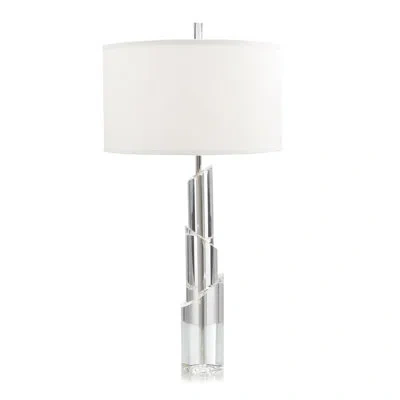 John-richard 37" Nickel/clear Table Lamp In Nickel,clear