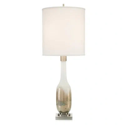 John-richard 40" Table Lamp In Nickel,gold,white