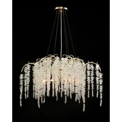 John-richard 6 - Light Statement Tiered Chandelier With Crystal Accents In Antique Silver Leaf
