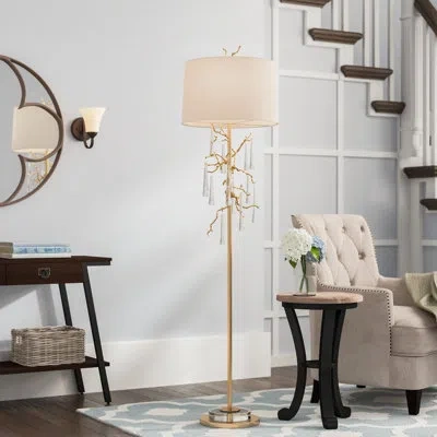 John-richard 70" Floor Lamp In Antique Brass,clear