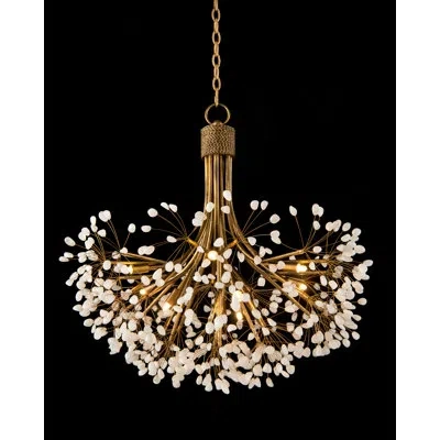 John-richard 9 - Light Unique / Statement Sphere Chandelier In Gold Leaf