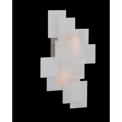 John-richard Alabaster Wall Sconce With A Nod To Mondrian In White Translucent