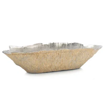 John-richard Aluminum Abstract Glam Decorative Bowl In Gold/polished Nickel In Gold,polished Nickel