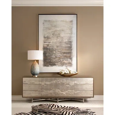 John-richard Audley 94.5" Wide 6 Drawer Sideboard In Gray