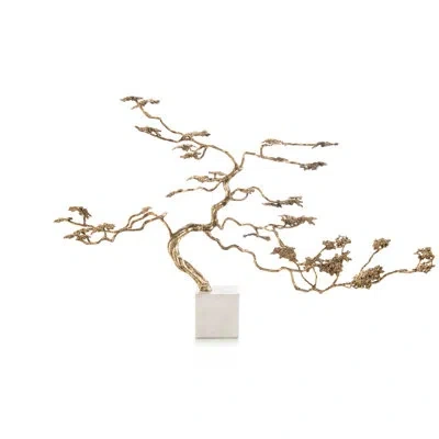 John-richard Bonsai Tree Sculpture In Brass,white