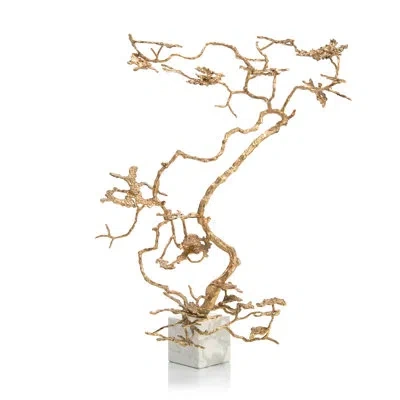 John-richard Bonsai Tree Sculpture In Gold,white