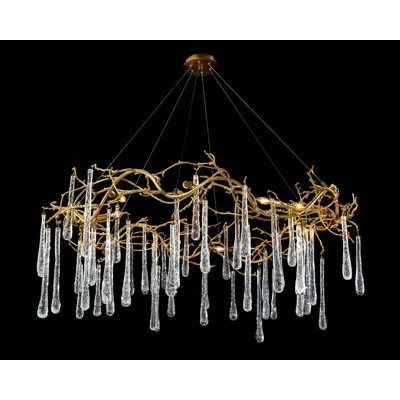 John-richard Brass And Glass Teardrop Eight-light Chandelier In Gold