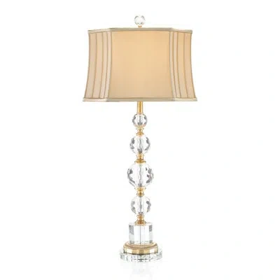 John-richard Briolette 35.5" Table Lamp In Metallic,clear,glass