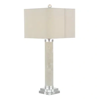 John-richard Calcite And Quartz 34" White Table Lamp In White,clear