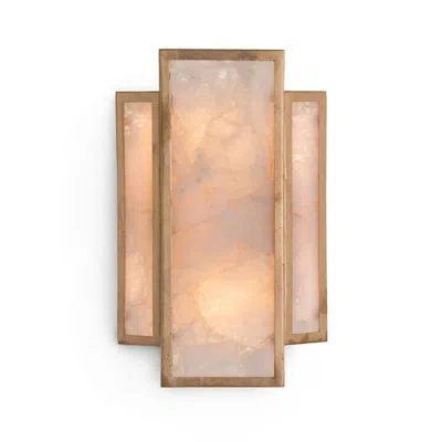 John-richard Calcite Panel Two-light Wall Sconce In Gold