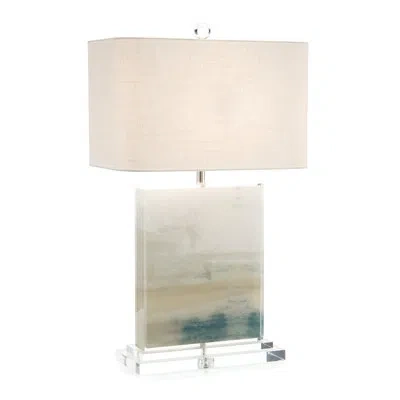John-richard Carol Benson-cobb's 30" Off White/blue/clear Table Lamp In Off White,blue,clear