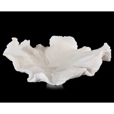 John-richard Ceramic Abstract Contemporary Decorative Bowl In Cream