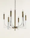 John-richard Collection 41h X 38w X 38d Acrylic And Brass Six Light Chandelier In Brown