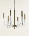 John-richard Collection 41h X 38w X 38d Acrylic And Brass Six Light Chandelier In Gold