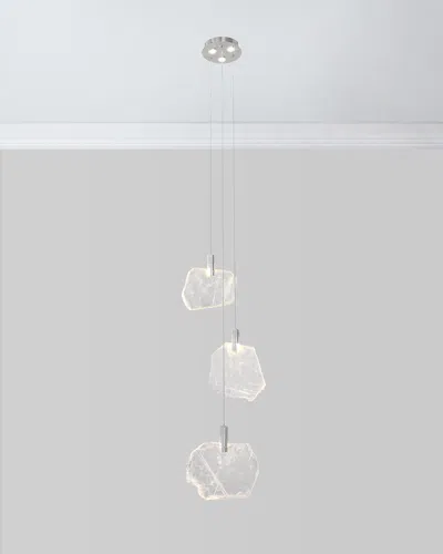 John-richard Collection 6-light Selenite Drop Light Pendant In Metallic