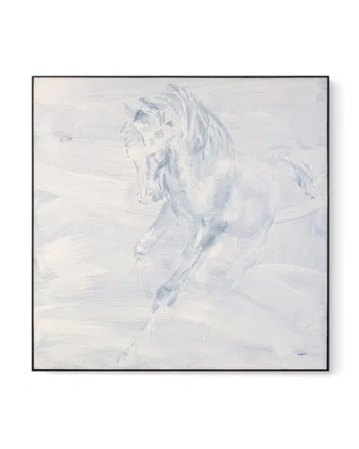 John-richard Collection Alabaster Stallion Painting By Teng Fei In Blue