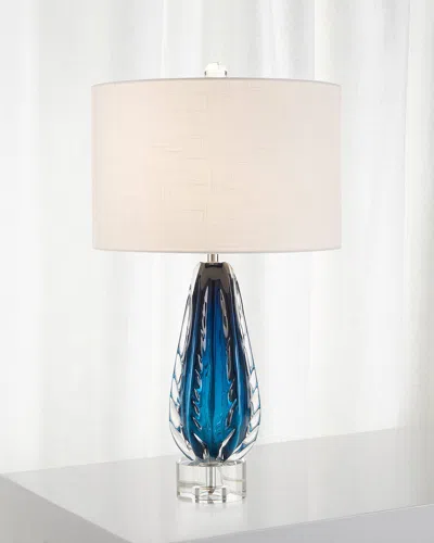 John-richard Collection Amalfi Blue & Clear Glass Table Lamp