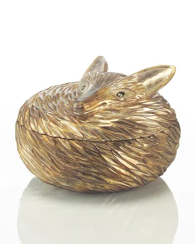John-richard Collection Ant Silver Leaf Fox Box In Yellow