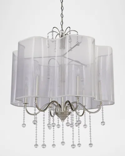 John-richard Collection Antique Parisian Silver 30" 6-light Chandelier In Champagne