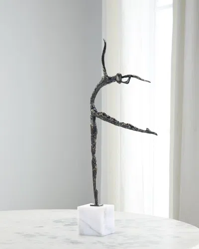 John-richard Collection Arabesque 23" Sculpture On Marble Base In Black