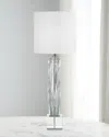 John-richard Collection Argentine Blue-grey Art Glass Buffet Lamp In Clear