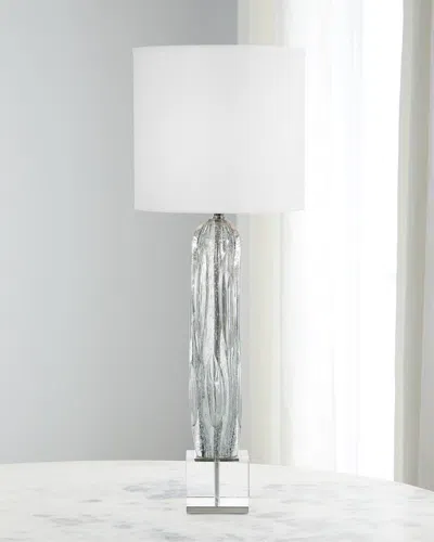John-richard Collection Argentine Blue-grey Art Glass Buffet Lamp In Clear