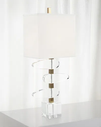 John-richard Collection Asymmetrical Crystal Table Lamp In Metallic