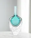 John-richard Collection Azure Art Glass Vase In Teal