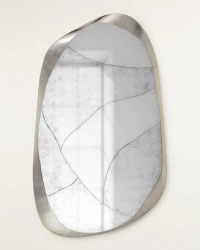 John-richard Collection Basel 79" Eglomise Mirror In Gray