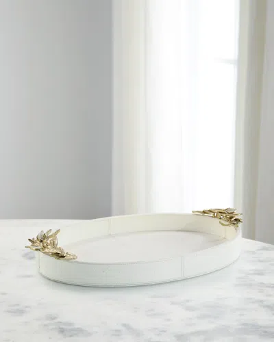 John-richard Collection Bianca Large Tray In Ivory