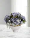 John-richard Collection Blue Bayou 12" Faux Floral Arrangement In Porcelain Bowl In Blue