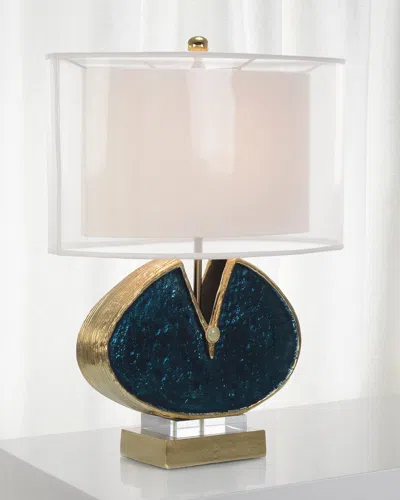 John-richard Collection Blue Enameled & Jeweled Lamp In Multi