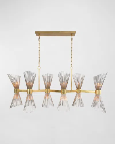 John-richard Collection Bonheur 58" 12-light Horizontal Chandelier In Silver
