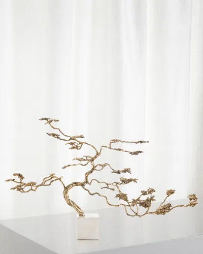 John-richard Collection Bonsai In Brass In White/gold