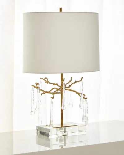 John-richard Collection Branched Crystal Table Lamp In Gold