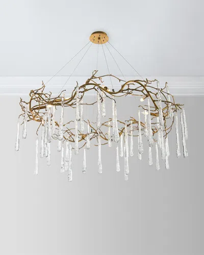 John-richard Collection Brass And Glass Teardrop Chandelier In Gold