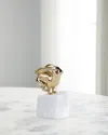John-richard Collection Brass Bunny Sculpture On Selenite In Brass