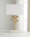 John-richard Collection Brass Papyrus Leaf Table Lamp In Gold